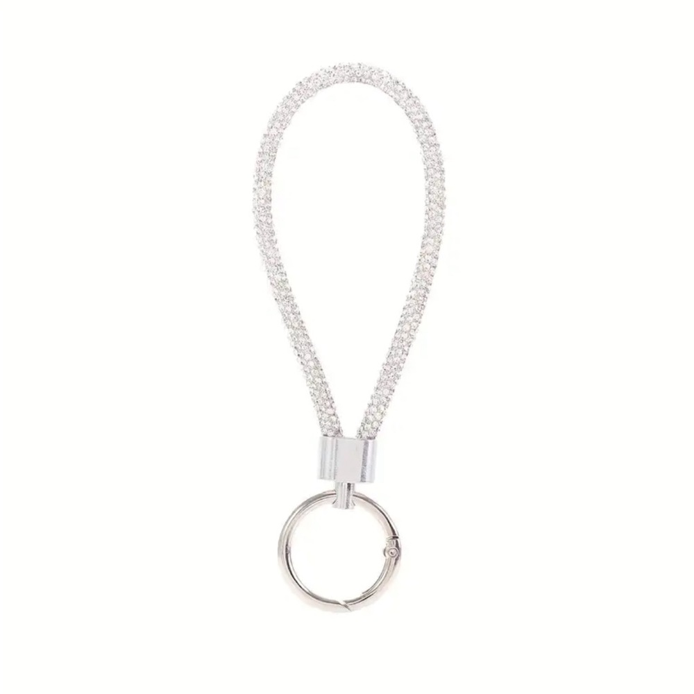 Silver Rhinestone Bracelet Keychain